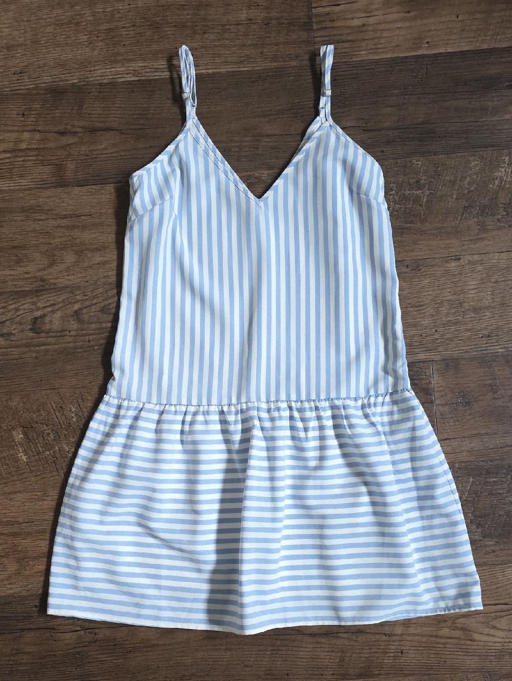 SugarLips • Light Blue & White Striped Spaghetti Strap Mini Dress